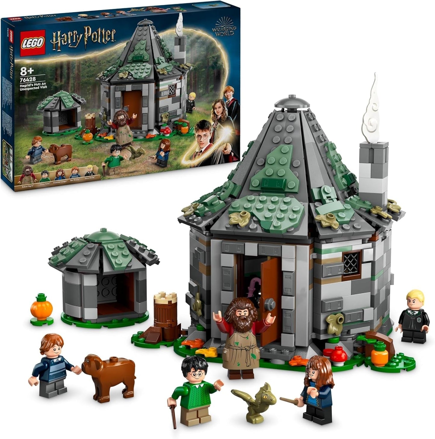 LEGO Harry Potter Hagrid's hut: een onverwacht bezoekset met 5 minifiguren en 2 dierenfiguren, cadeau voor dames en heren, magisch avonturenspeelgoed, fantasieset 76428 Bouwsets Alleen verkrijgbaar in de LEGO Store