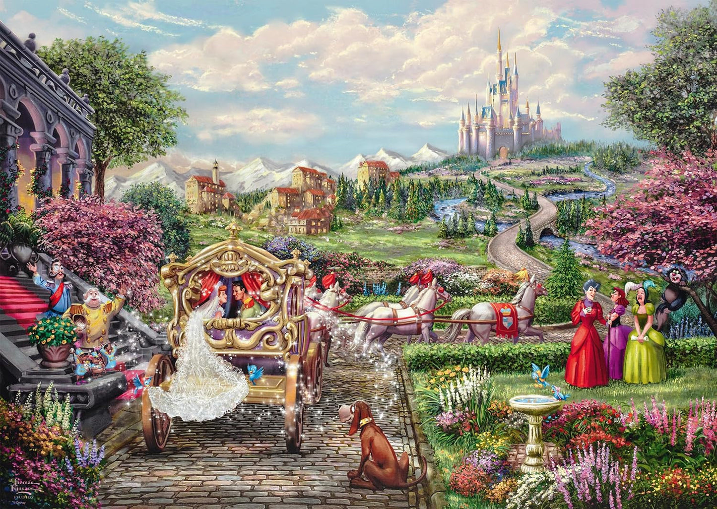 Schmidt Spiele 58038 Disney, Assepoester nog lang en gelukkig, Thomas Kinkade, puzzel 1000 stukjes, veelkleurige puzzel Naty Shop
