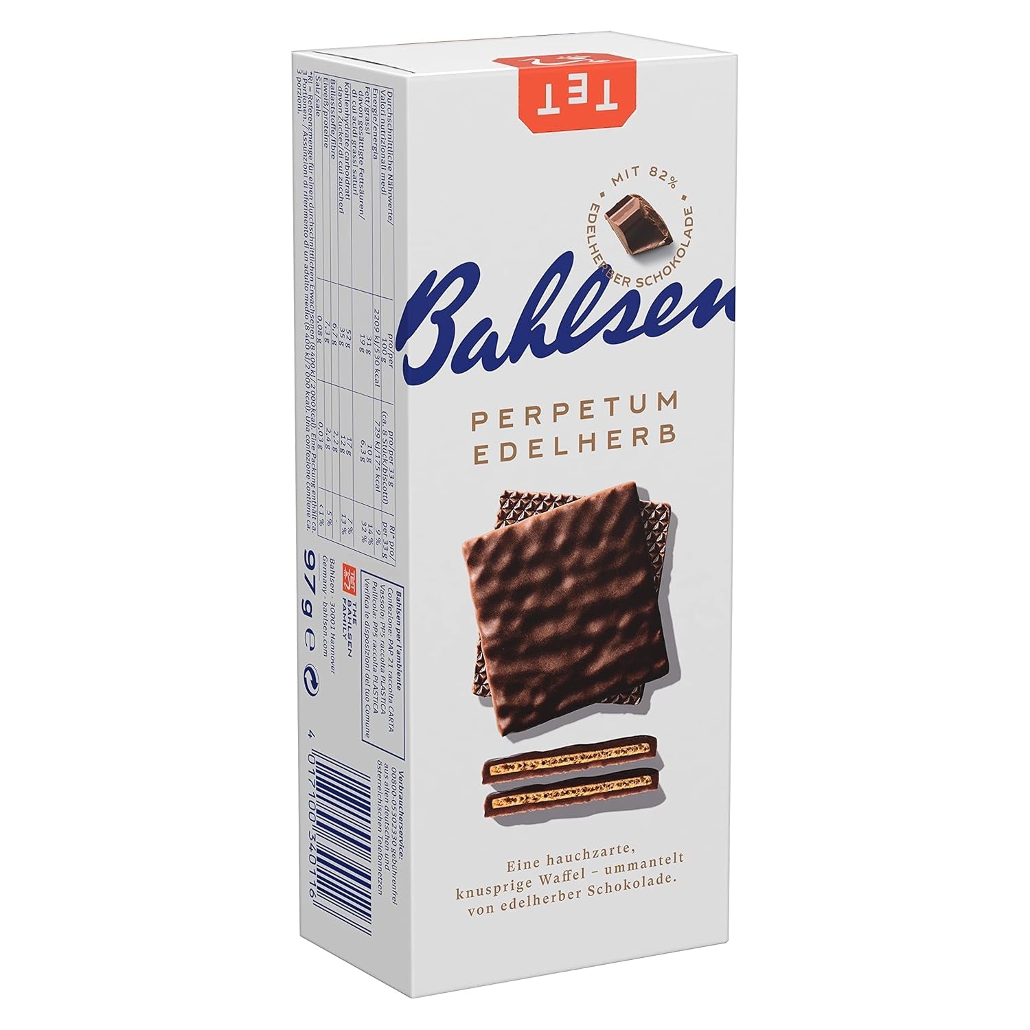 Bahlsen Perpetuum Edelherb - Edelherb chocoladewafel (1 x 97 g) (pak van 4)