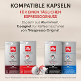 illy, Compatibel Aluminium-Kaffeekapseln CLASSICO, 100% Arabica met tonen van oranje bloemen en jasmijn, zoete smaak en zoete nasmaak, 10 verpakkingen van 10 capsules (100 in totaal)