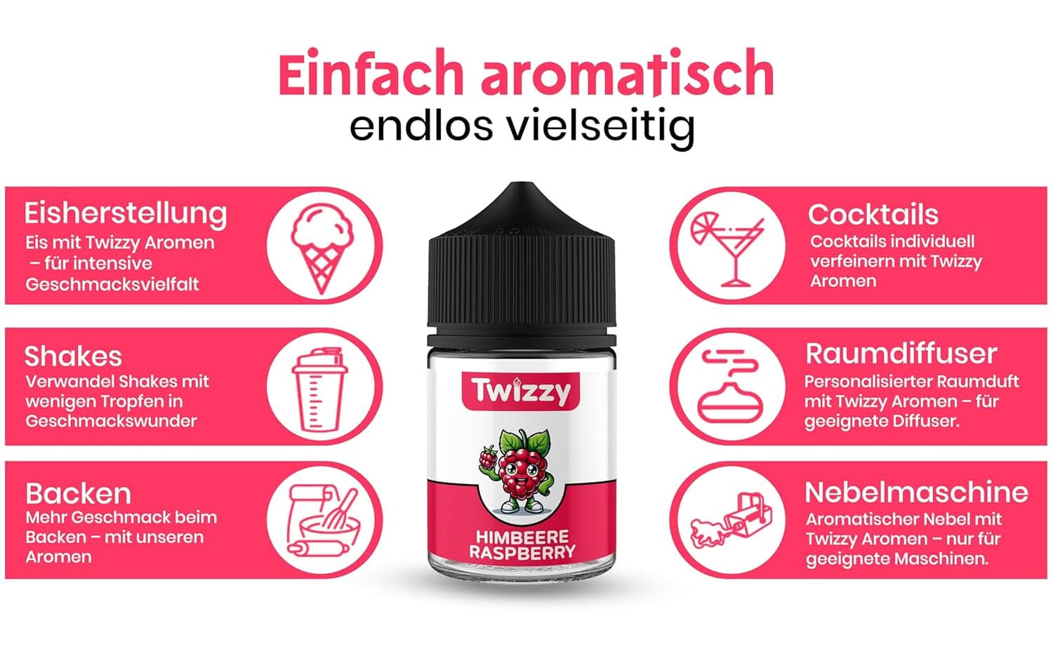 Twizzy, intense frambozensmaak, 60 milliliter Arome Naty Shop