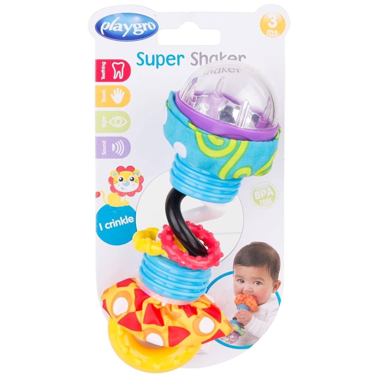 Playgro Rattle Super Shaker - rammelaarbal voor baby's - rammelaarbal - rammelaarbal voor kinderen - rammelaarbal - motoriek - babyspeelgoed - motoriek voor baby's - kleurrijk Speelgoed Bebe Naty Shop