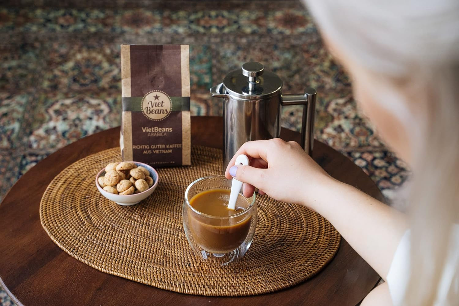 Kaffee Gift für Kaffeeliebhaber - Kaffeesack Jute - Vier Sorten exotischer Kaffee im Jutesack - Weihnachten Geschenkidee - Geschenk voor Kaffeetrinker - Ganze Bohne