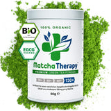 Matchatherapie 30+ | Biologische Matcha-theepoeder | 60 gram | Met een geverifieerd gehalte van minimaal 30 mg/g catechine EGCG | Ondersteunt het immuunsysteem en het energieniveau | Ceremoniële kwaliteit | Groene thee uit Japan