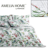 Ameliahome Sprei Sprei 260X280 Cm Dubbelzijdig Onderhoudsvriendelijk Quilten Plantpatroon Vogelpatroon Veelkleurig Kingfisher Bedden en Dekens Besuche den AmeliaHome-Store