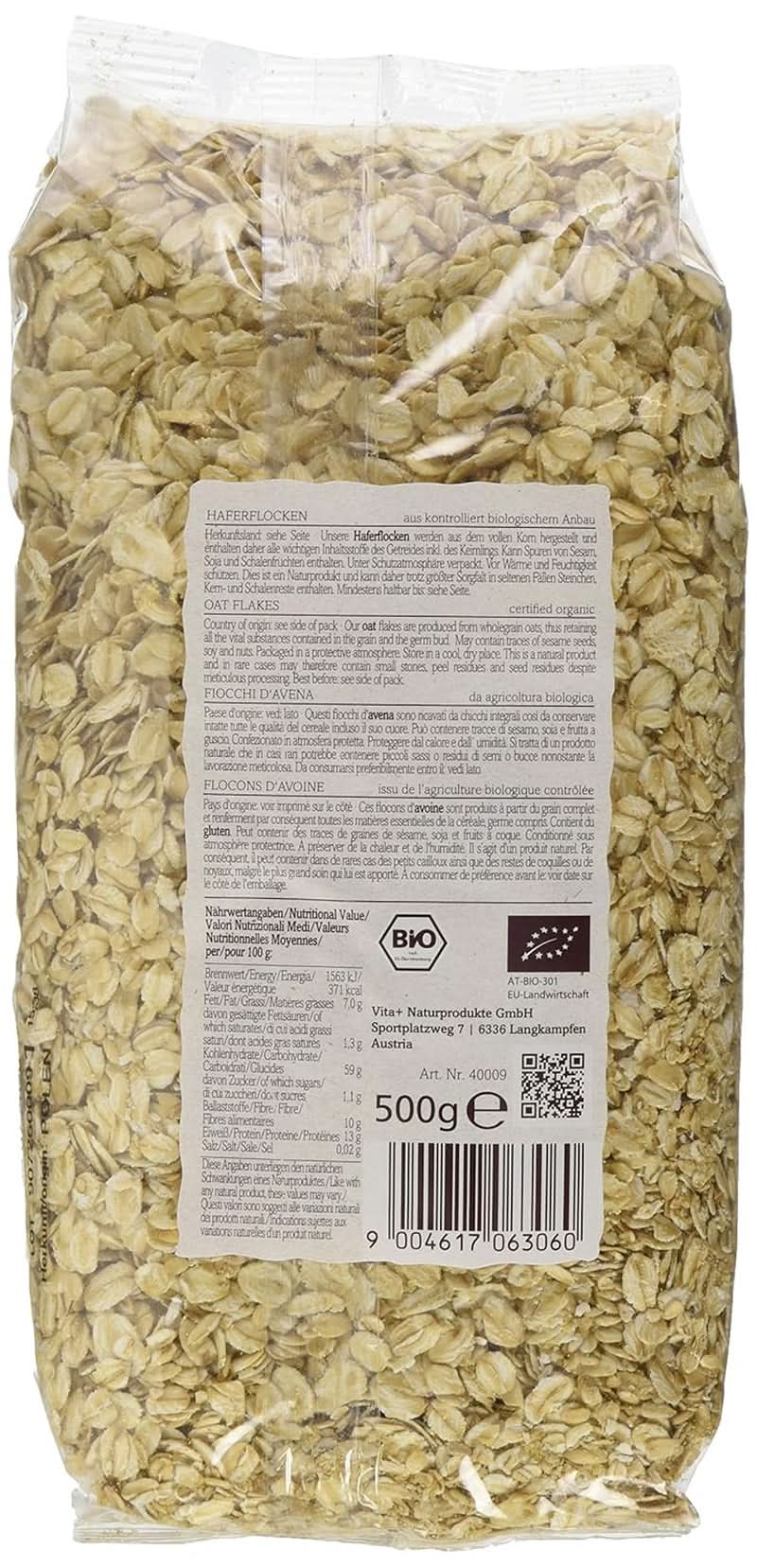 Verival Havermout - Biologisch, pak van 6 x 500 gram Cereale Naty Shop