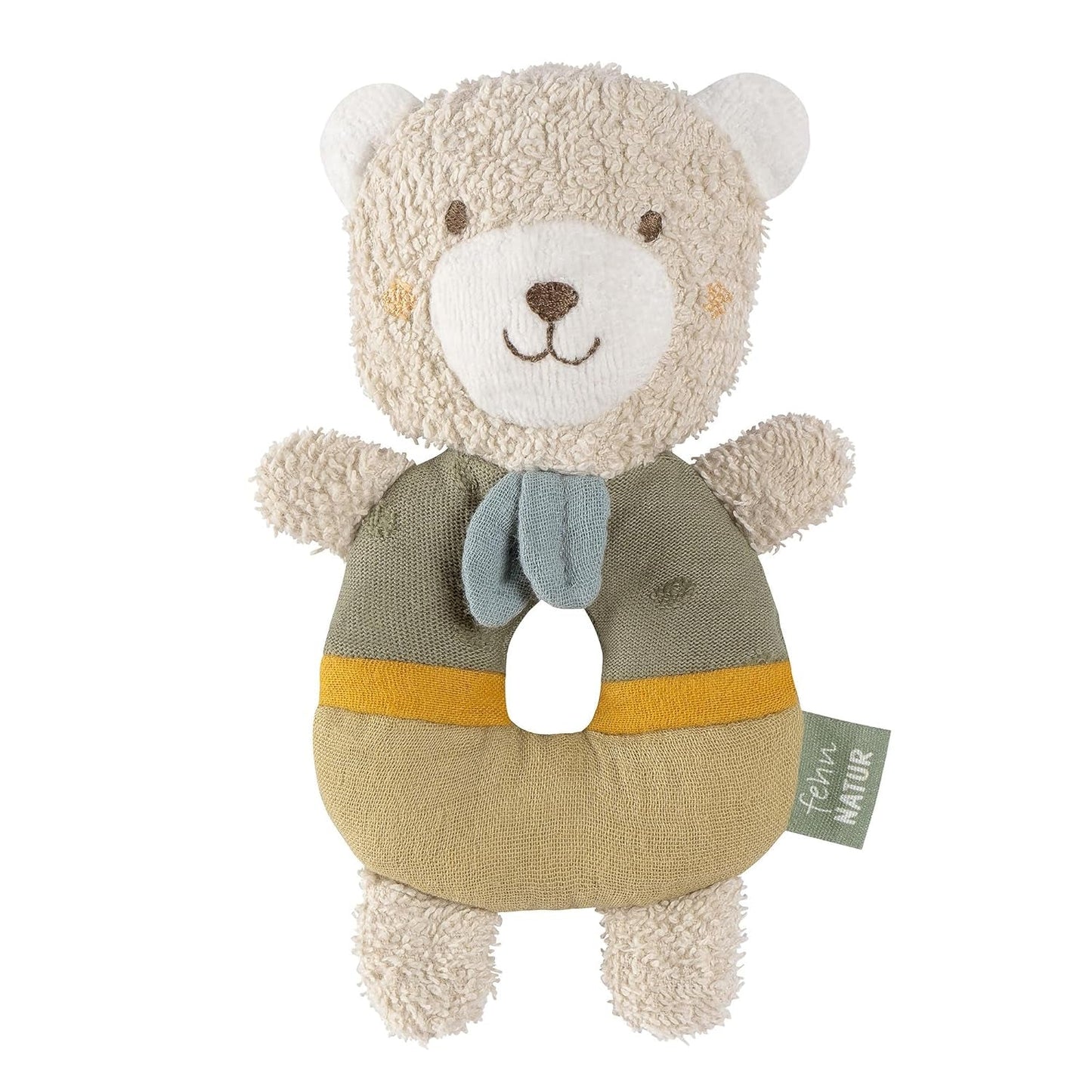 Fehn babygrijpring schapenspeelgoed fehnNATUR - knuffel van biologisch katoen - babyspeelgoed met bel en speels leerspeeltje - gripspeelgoed voor baby's en peuters vanaf 0+ maanden Speelgoed Bebe Naty Shop Aard van de beer