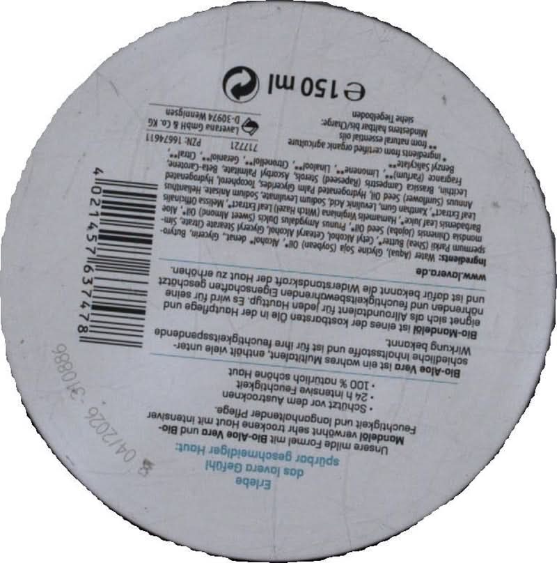 Lavera Basis Sensitiv, intensieve verzorging voor de droge huid met Aloë Vera en amandelolie, 150 ml Naty Shop