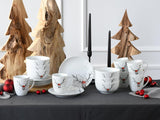 CreaTable, 21498, Luna Hirsch-serie, 18-delige serviesset voor 6 personen, porseleinen ontbijtset, vaatwasmachine- en magnetronbestendig, hoogwaardige productie