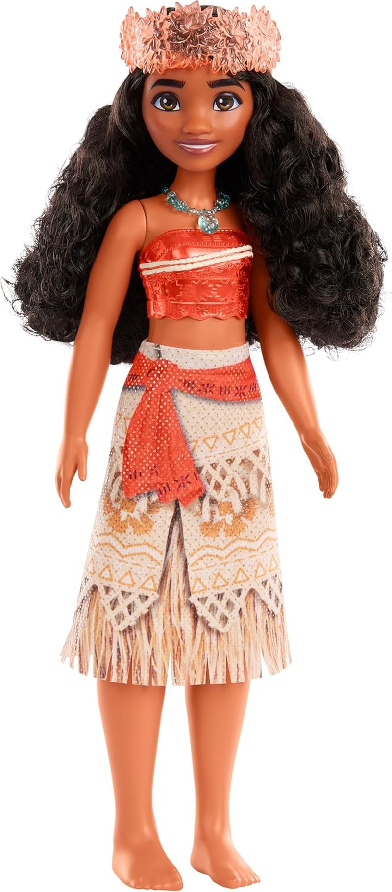 Mattel DISNEY Moana - Gelede modepop met glitteroutfit, afneembare hoofdband en ketting, voor kinderen vanaf 3 jaar, HPG68