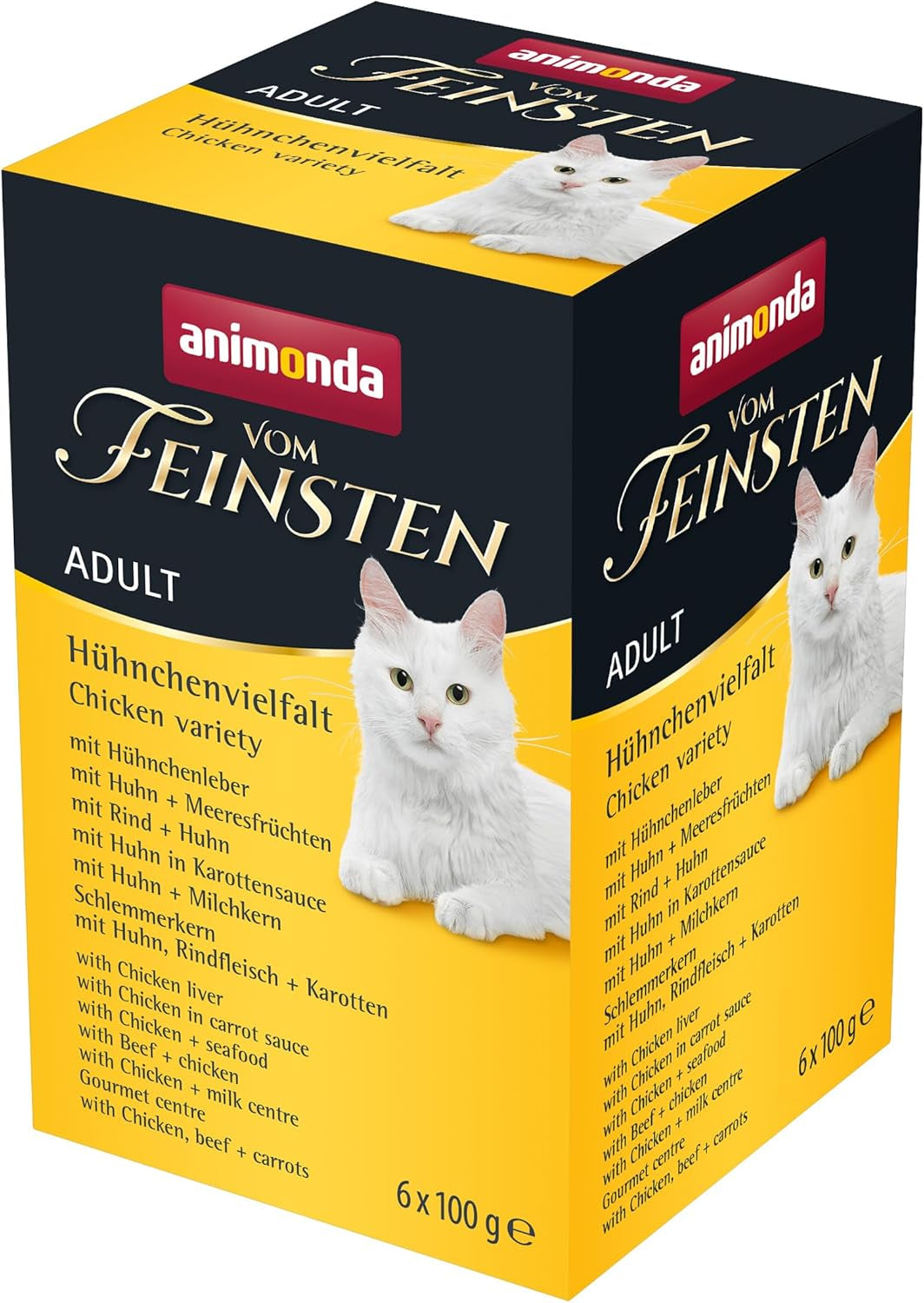 animonda Vom Feinsten Natvoer voor volwassen katten, kippenvariant, 6 x 100 g