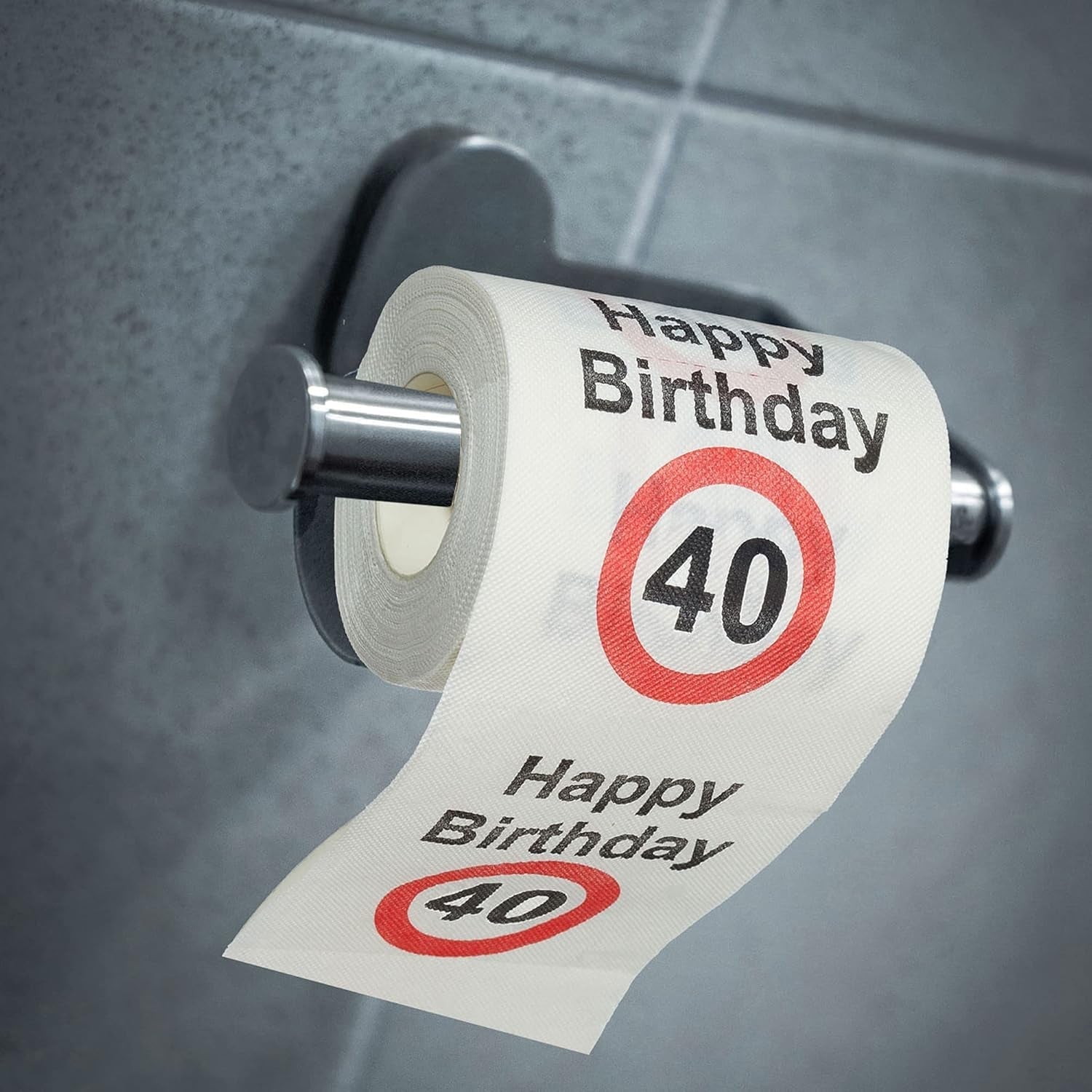 Set van 4 toiletpapieren "Happy 40th birthday" │40th birthday 24 meter 2-stoffen 180Gr/Qm │ Toiletpapier motief toiletpapier (4 X toiletpapier 40)