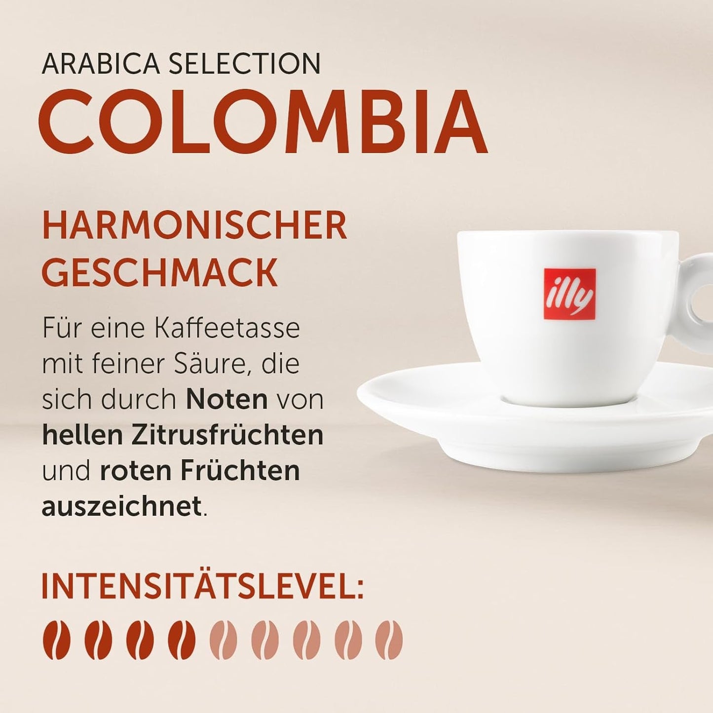 illy, Iperespresso Arabica Selection Kolombien, 100% Arabica mit Fruchtigen Noten von Zitrusfrüchten en Roten Früchten, Gesmack mit Tarter Säure, 6 Packungen à 18 Kapseln (Insgesamt 108 Kapseln)