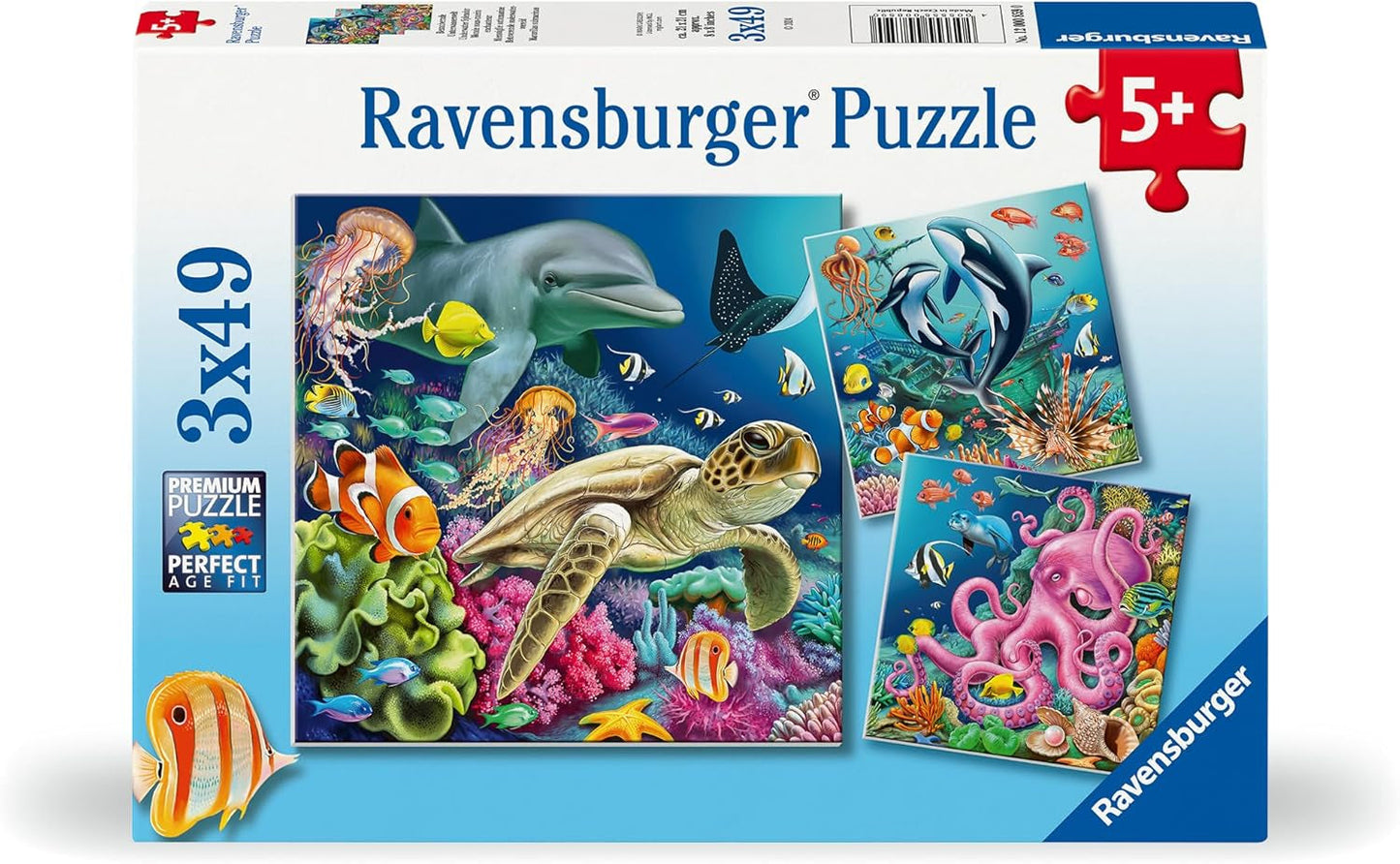 Ravensburger Kinderpuzzel - 12000859 Betoverende onderwaterwereld - 3X49-delige puzzel voor kinderen 5+ puzzel Naty Shop Standaardtitel