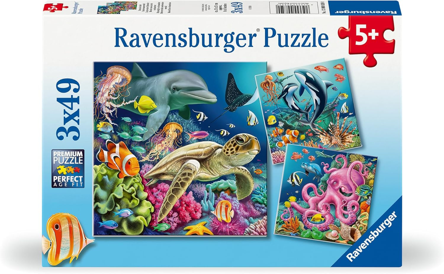 Ravensburger Kinderpuzzel - 12000859 Betoverende onderwaterwereld - 3X49-delige puzzel voor kinderen 5+ puzzel Naty Shop Standaardtitel