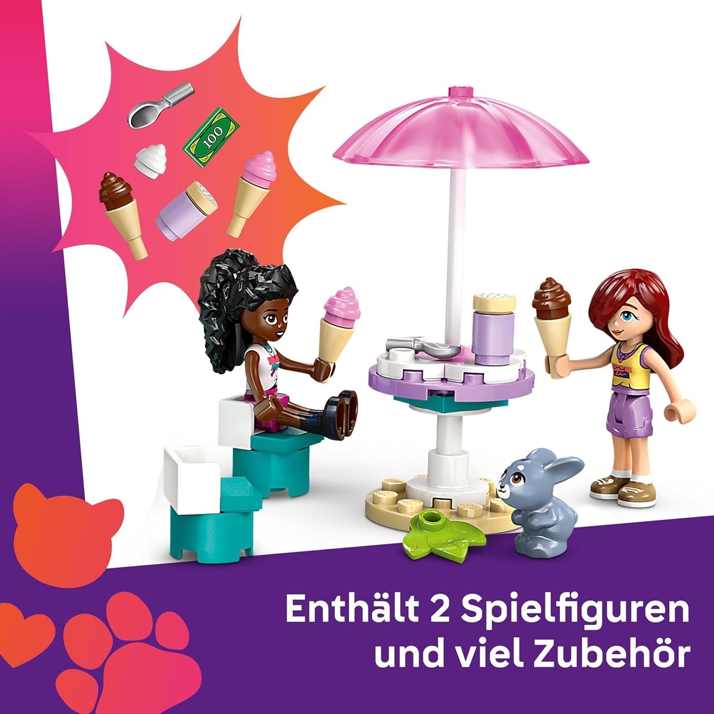 LEGO Friends Heartlake City IJscowagen Fantasiespelset 2 figuren en een konijntje Bouwset 4 jaar oude meisjes Speelgoedfiguur Minifiguur Bouwspeelgoed 42644 Bouwsets Bekijk de LEGO-Store