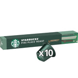 STARBUCKS Pike Place Roast van Nespresso, Mittlere Röstung, Kaffeekapseln 10 x 10 (100 Kapseln)