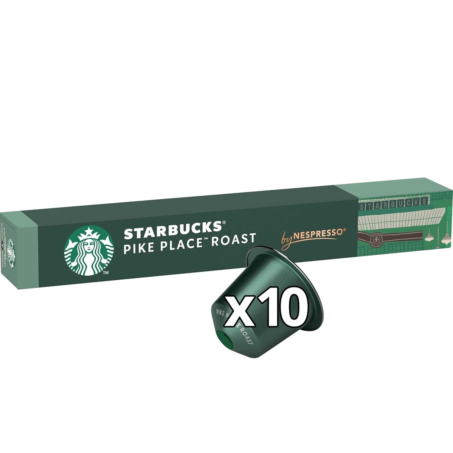 STARBUCKS Pike Place Roast van Nespresso, Mittlere Röstung, Kaffeekapseln 10 x 10 (100 Kapseln)