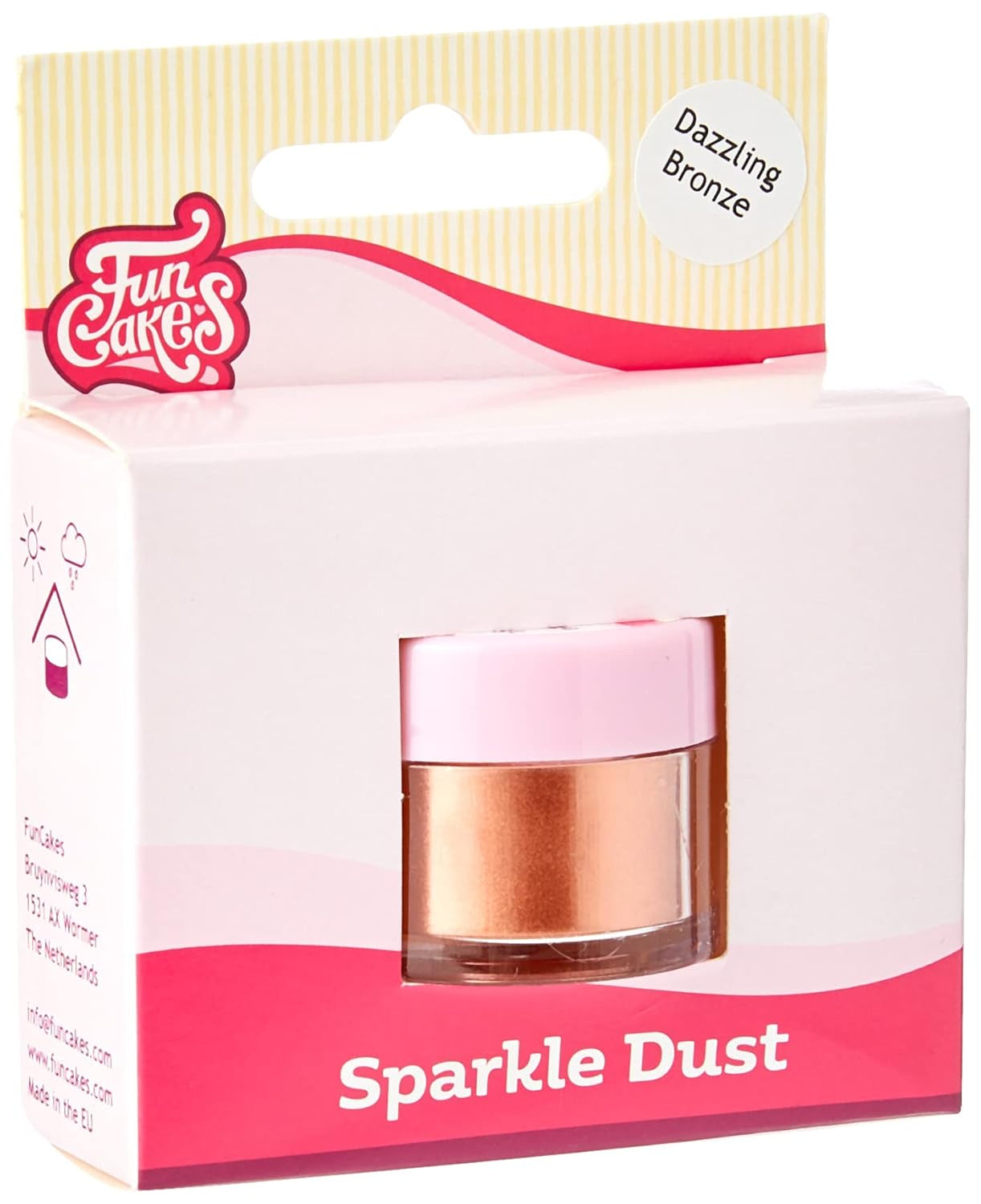 Funcakes Sparkle Dust Dazzling Bronze: Sprankelende kleurstofpoeder voor het decoreren van taarten, Halal gecertificeerd