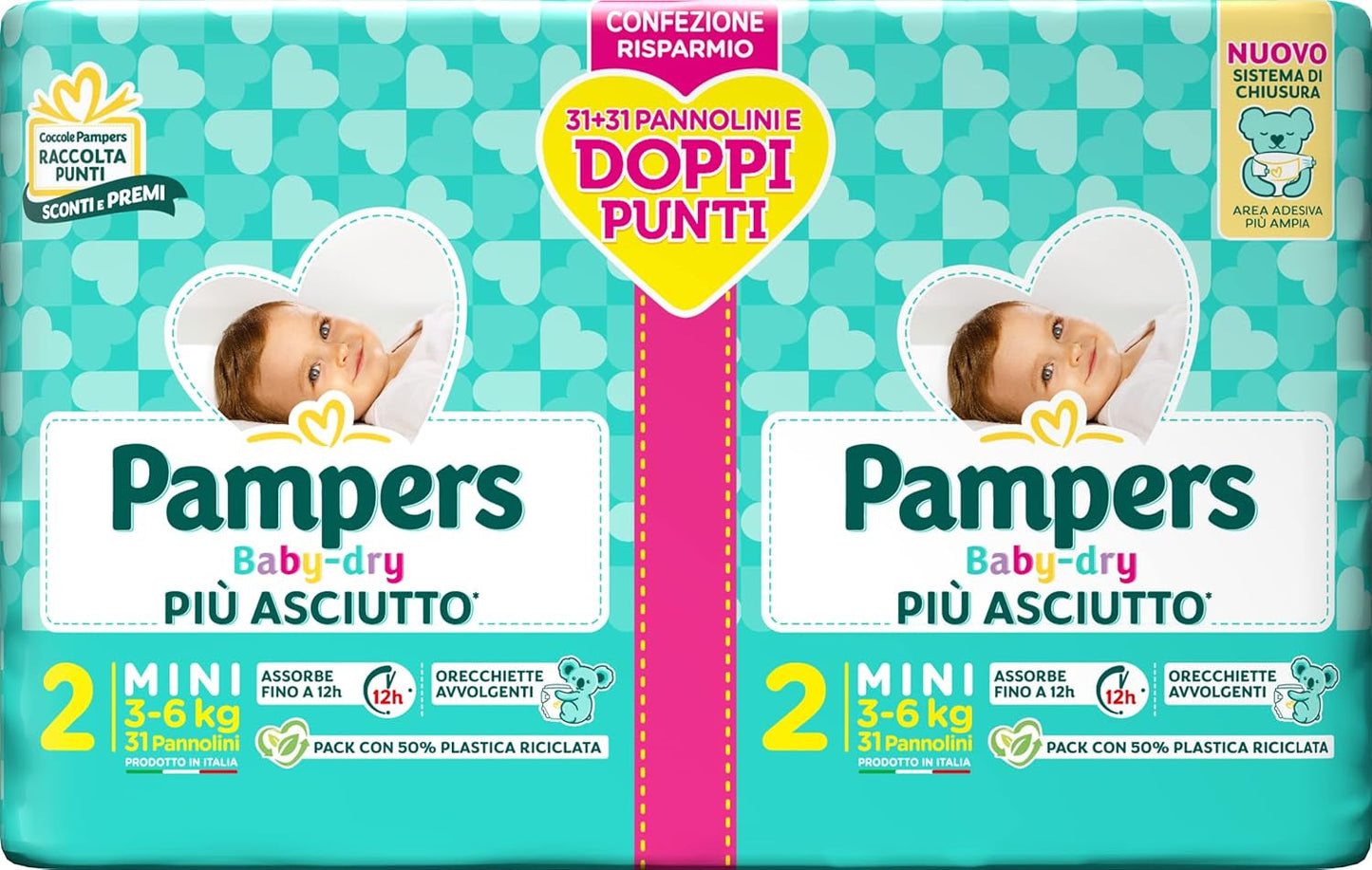Pampers Baby Dry Maxi Twin Pack luiers, maat 4 (7-18 kg), 48 luiers