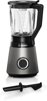 Bosch Standmixer Vitapower Serie 4 MMB6172SN, Verbesserte Versie, 10 Jahre Motorgarantie, Edelstahl-Klingen, 1,5L Glasbehälter, Spülmaschinenfeste Teile, 30.000 U/Min, 1200 W, Silver Kitchen Naty Shop