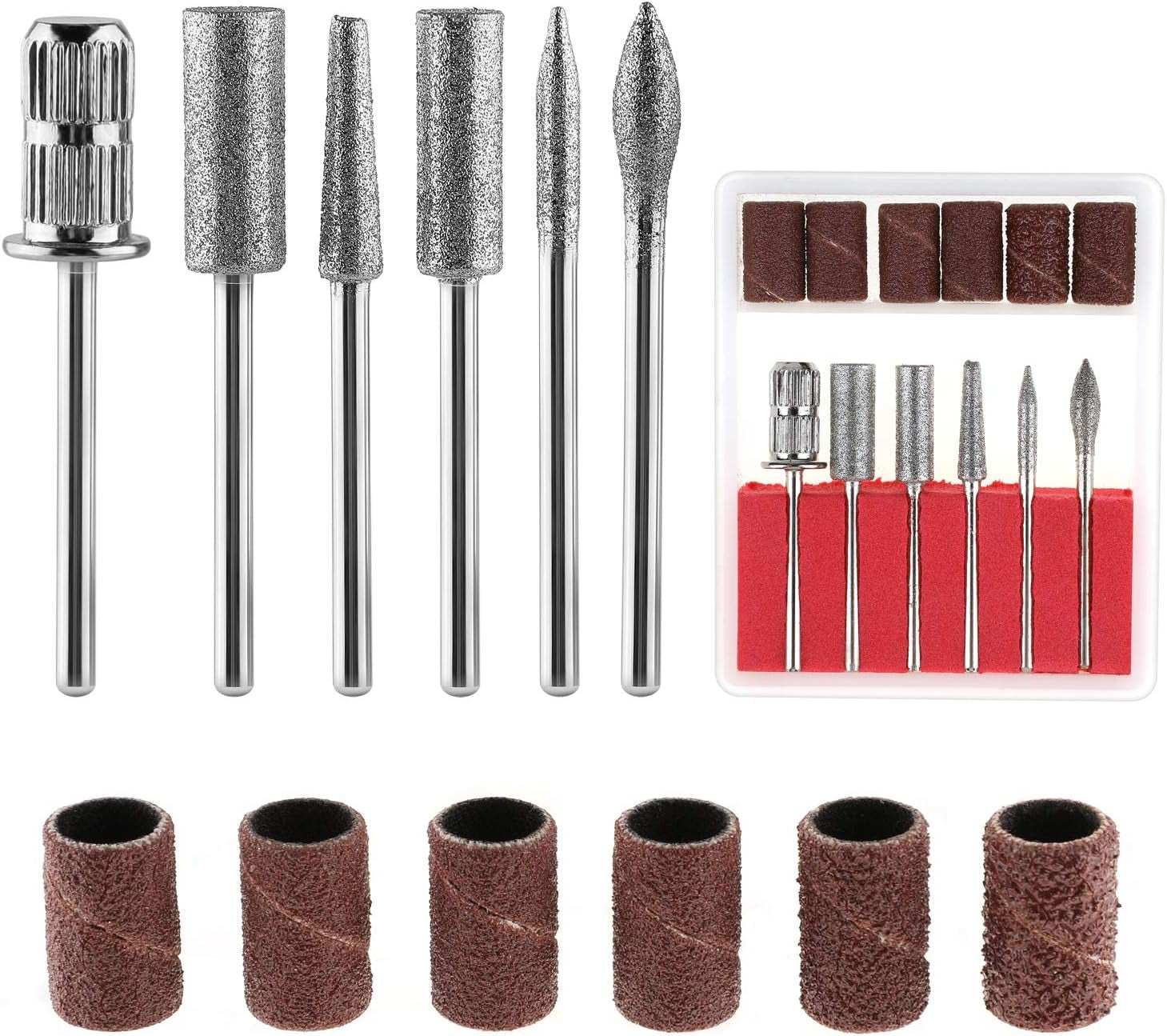 MWOOT diamanten nagelboren voor elektrische nagelvijlen met slijphulzen slijpbanden nagelboren kunstnagelaccessoires nagelriemverwijderaar