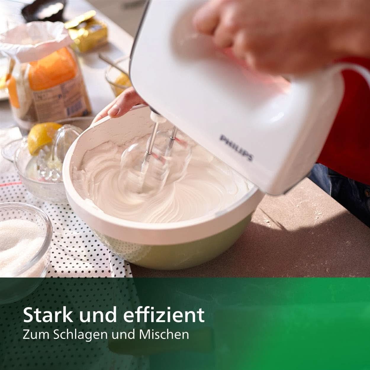 Philips Handmixer, 450 W, 5 Geschwindigkeiten plus Turbo, Weiß/Grau (HR3741/00) Keuken Naty Shop