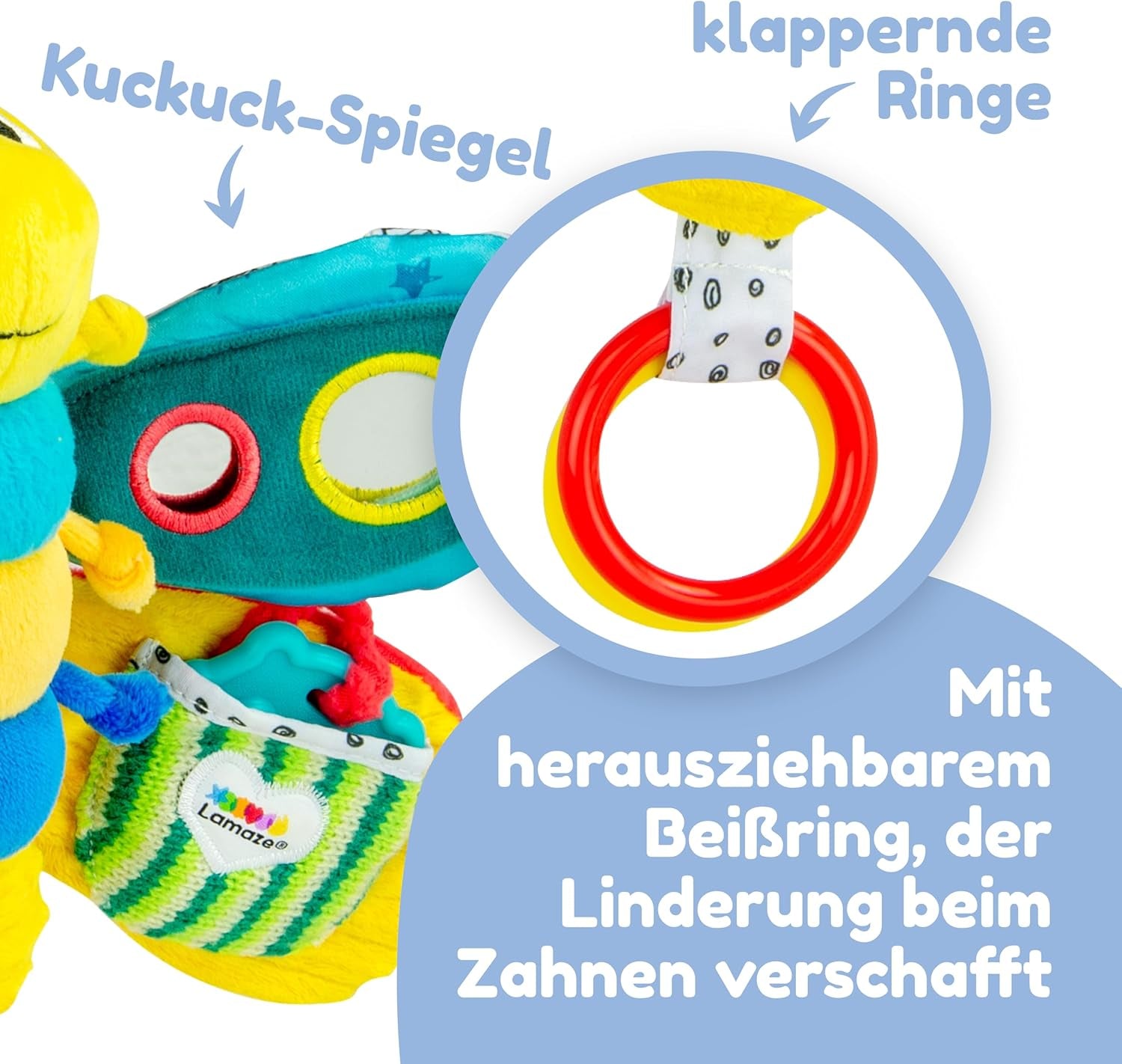Lamaze Babyspeelgoed "Freddie the Firefly" Clip & Go, hoogwaardig speelgoed voor peuters, handgreephanger om de ouder-kindrelatie te versterken, vanaf 0 maanden, meerdere kleuren Bebe Toys Naty Shop