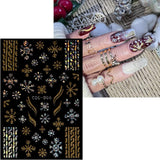 JMEOWIO Nagelsticker Weihnachten Gold Glitter Silber 8 Blatt Nail Art Sticker Selbstklebend Nagelaufkleber Schneeflocke Winterurlaub Decoratie Nageldesign Zubehör