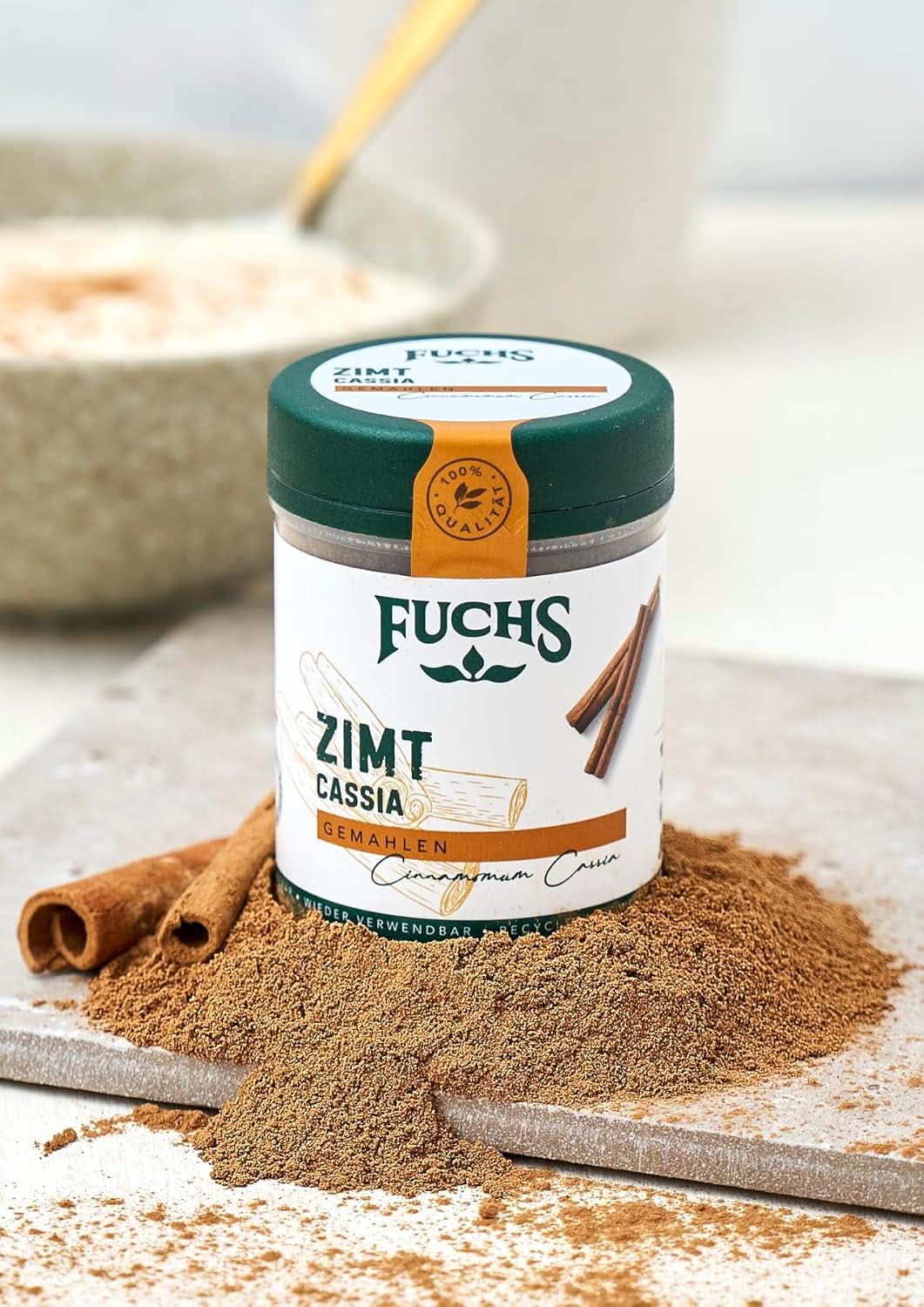 Fuchs Gemalen Cassia Kaneel - Voor het op smaak brengen van gebak, desserts of thee, 45 gram Specerijen Naty Shop