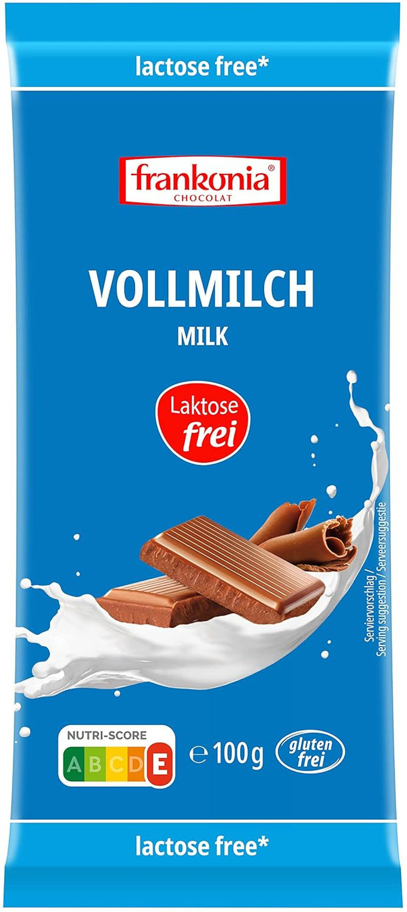 frankonia CHOCOLADE Volle melkchocolade zonder lactose en gluten, 100 g