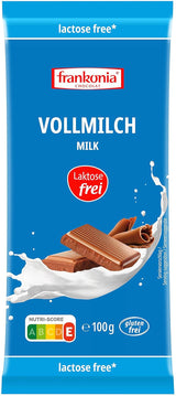 frankonia CHOCOLADE Volle melkchocolade zonder lactose en gluten, 100 g