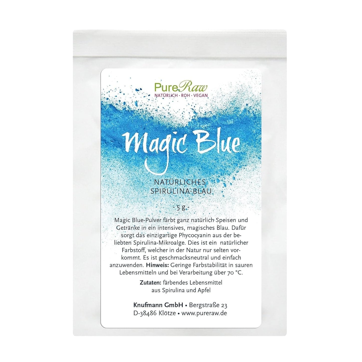 Magic Blue Spirulina Natuurlijke Voedselkleurstof Poeder Blauw (Rauw Veganistisch) Donkerblauw tot Licht Pastelblauw - Phycocyanine Algen Poeder Voedselkleuring - Natuurlijke Voedselkleuring | Pureraw 5G