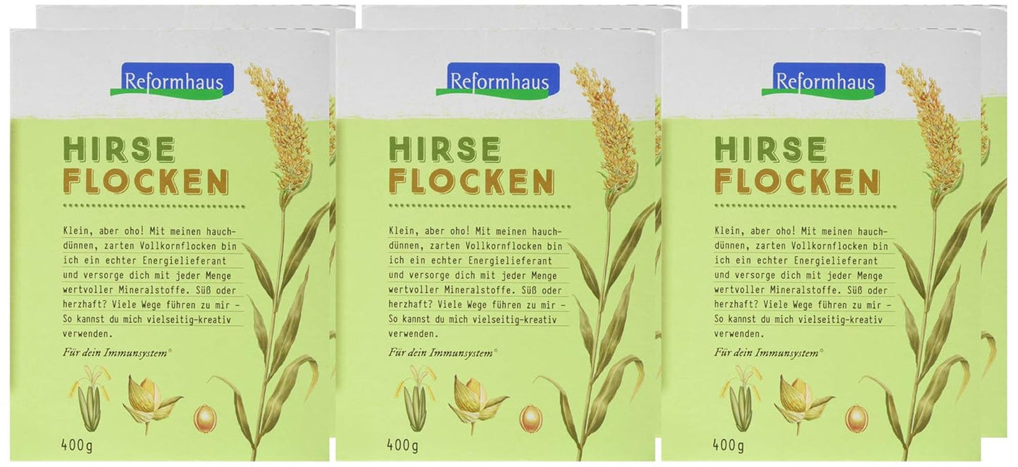 Hirse-Flocken Bio, 6Er-pakket (6 X 400 G) Granen Naty Shop