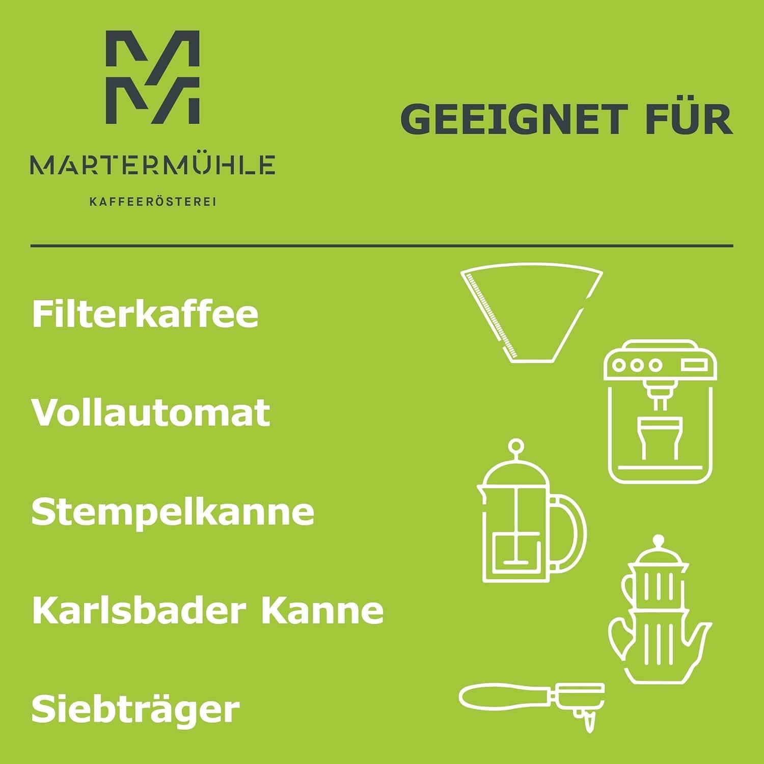Martermühle Peru Bio Kaffeebohnen 1kg mittelkräftig I Arabica I Aroma: Melkchocolade, Bloemige noten, Noten I Ganze Bio Kaffee-Bohnen schonend geröstet, säurearm