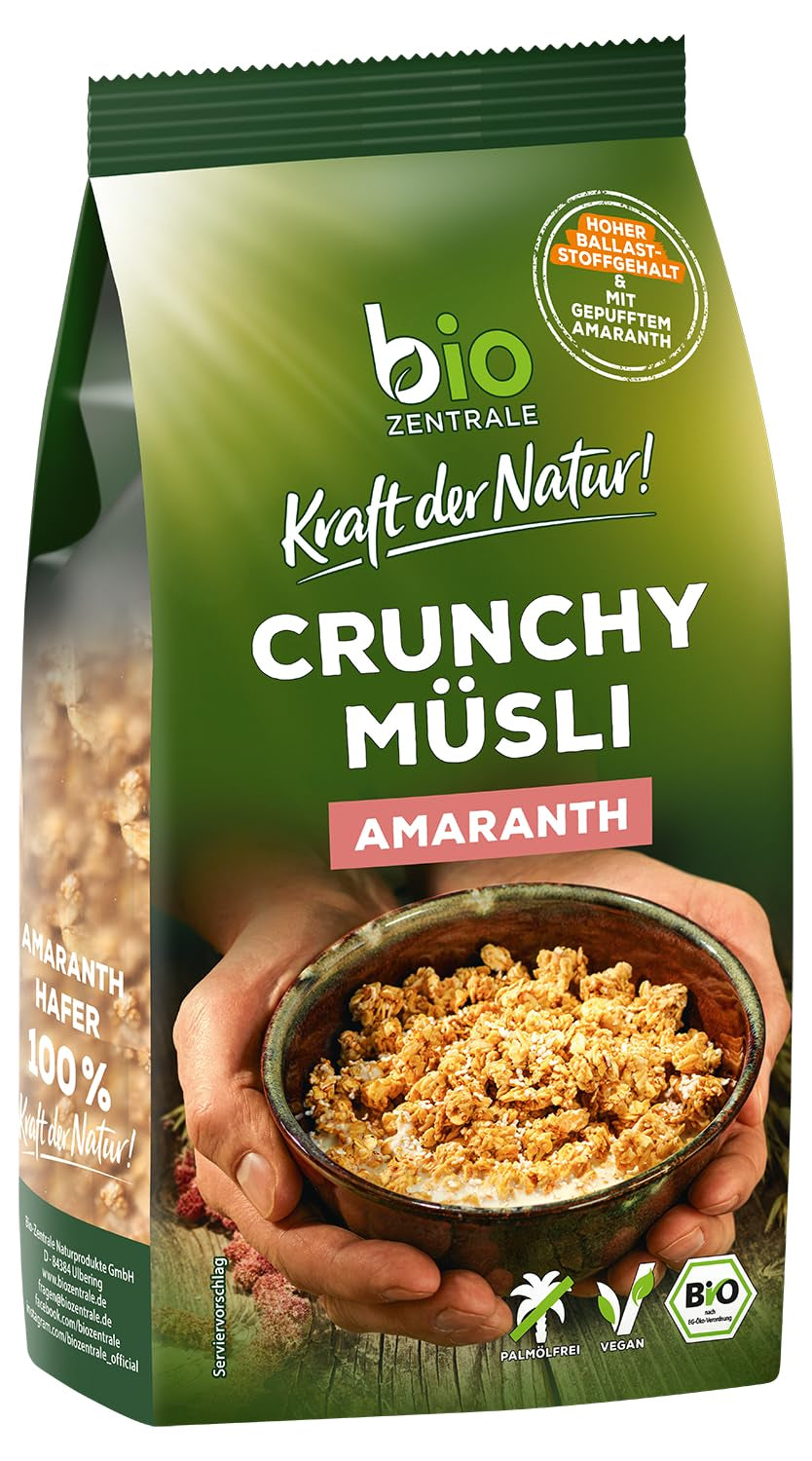 Krokante muesli met bessen Biozentrale | 375 g biologische Muesli | Ideaal voor het ontbijt en je kopje meeneemmuesli | Een alternatief voor mueslirepen
