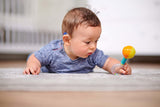 Simba 104010060 - Rammelaar ABC licht op, licht op bij schudden, 14cm, speelgoed voor baby's, rammelaar voor baby's, eerste uitrusting, vanaf 3 maanden, geel Jucarii Bebe Naty Shop