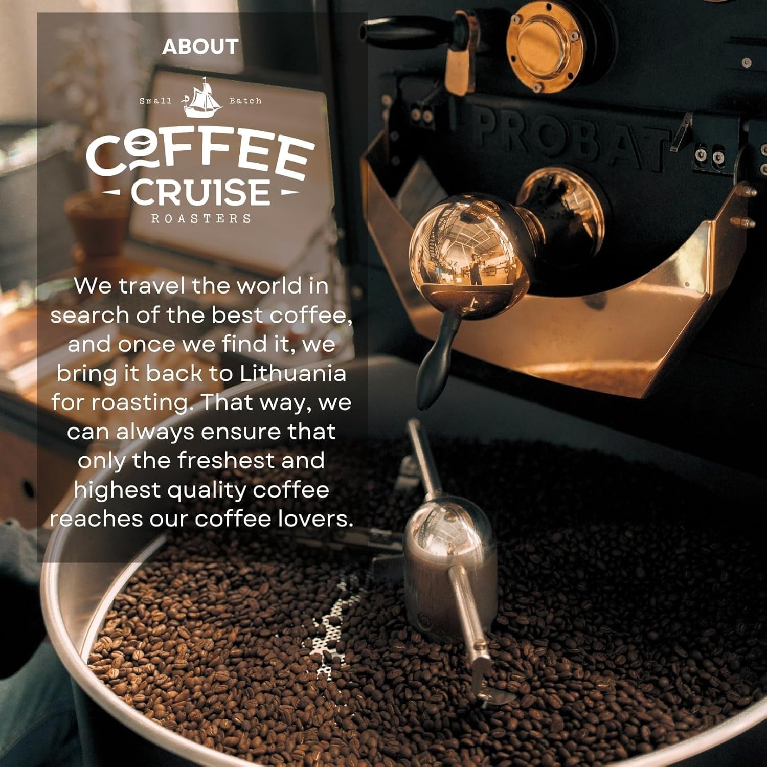 KOFFIECRUISE Santos Kaffeebohnen 1kg - Mittlere Röstung - Aroma Caramel - Für All Kaffeemaschinen - 100% Arabisch