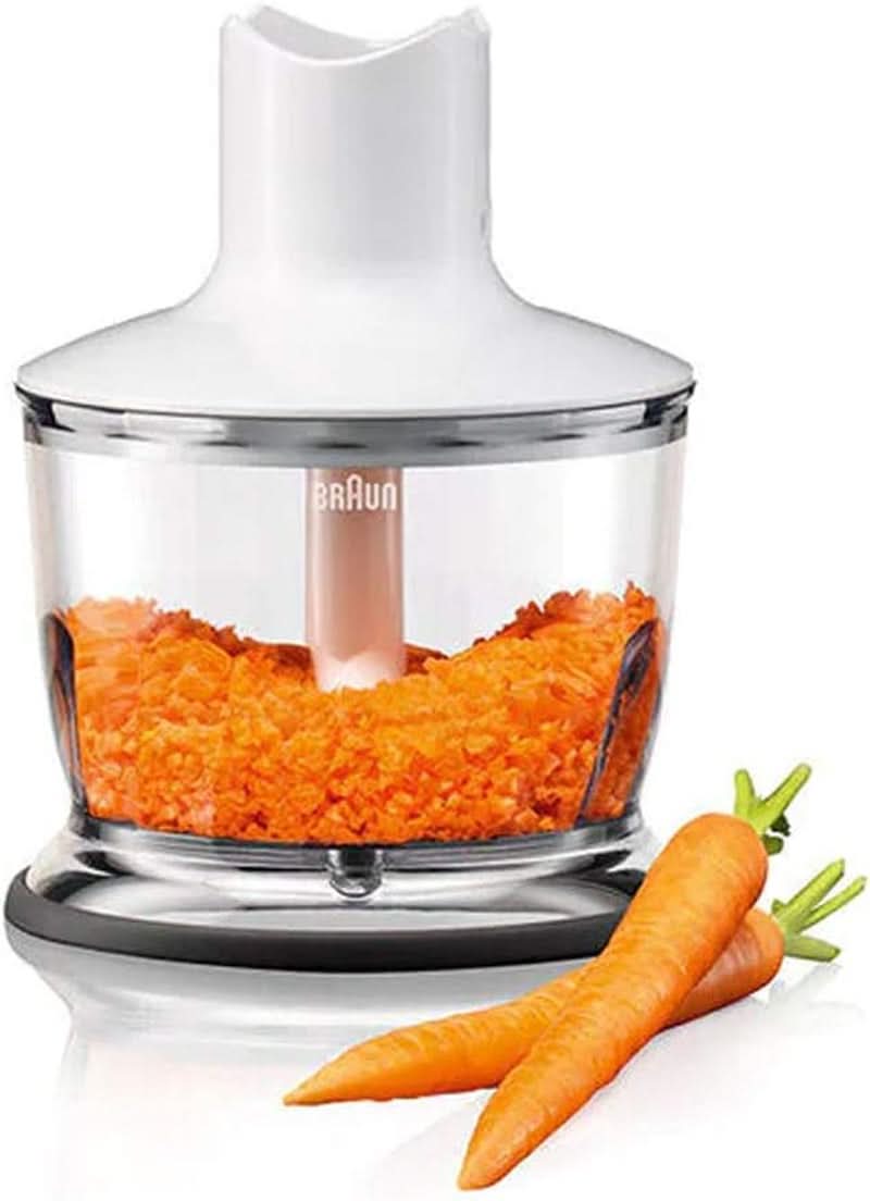 Braun Household Stabmixer MQ 3035 WH - Multiquick 3 Pürierstab Mit Edelstahl-Mixfuß, 2 Geschwindigkeiten, Spritzschutz, Spülmaschinenfest, Zerkleinerer, Schneebesen & 600Ml Mix- en Messbecher, Weiß Kitchen Naty Shop