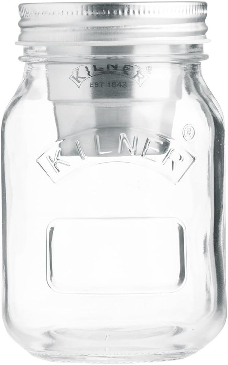 Kilner ontbijtpotje met lepel / 350 ml, Ø 9,5 cm / 5 stuks | mueslibeker voor meeneemmaaltijden / niet giftig / glazen container met deksel voor muesli, pap en yoghurt / container voor nachtelijke haver Bewaardozen voor voedsel Naty Shop Jar Snack To Go