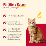 Animonda Carny Senior Natvoer voor katten met rundvlees + kip + kaas (6 x 200 g), graanvrij en suikervrij natvoer voor katten vanaf 7 jaar, met verse en vlezige ingrediënten