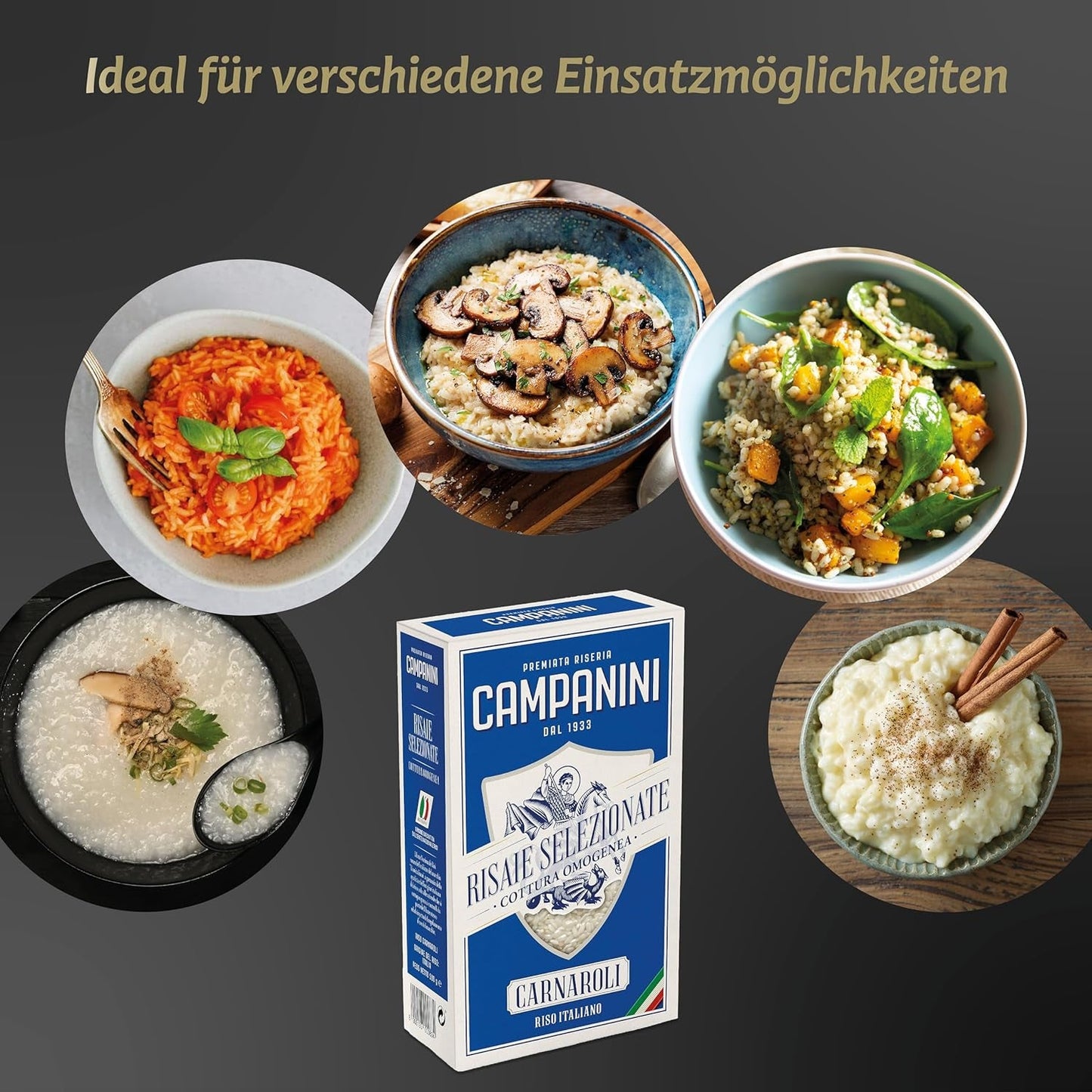 RISO CARNAROLI | Rijstrisotto | 500 g uit Italië | Risotto's en Soepen | RISERA CAMPANINI