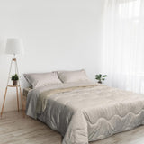 Foppapedretti Nacht&Natur dekbedovertrek voor tweepersoonsbed 2P; zandbloemblaadjes, hoes van 100% katoen, Made in Italy Quilts en quilts Naty Shop