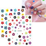 JMEOWIO Süße Nagelsticker Für Kinder 14 Blatt Nail Art Sticker Selbstklebend Nagelaufkleber Regenbogen Blumen Frucht Decoratie Nageldesign Zubehör