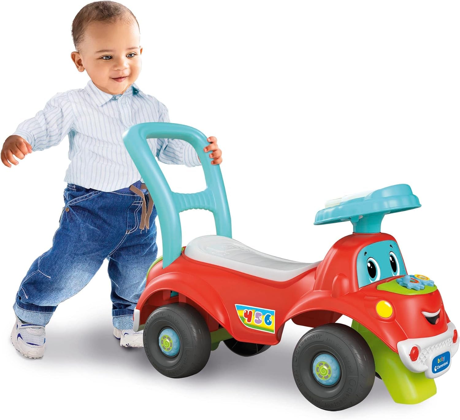 Clementoni - 17747 - Nicolò Go Go 3 in 1 - Rijdende auto, elektronische leerluidspreker, eerste stapjes, licht en geluid, spel voor 1-jarigen - Made in Italy Bebe Toys Naty Shop