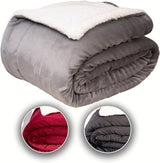 Komfortec comfortabele deken 150X200 Cm, Oeko-Tex gecertificeerde pluizige fleecedeken, warme sherpadeken voor de bank, dikke deken voor de bank, bordeauxrode bedden en dekens Besuche den Komfortec-Store Grijs 240 X 220 Cm