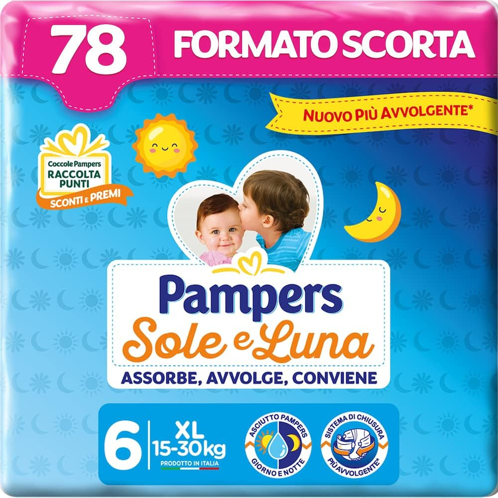 Pampers Sun and Moon Luiers, Unisex, Junior, Maat 5 (11-25 kg), 120 Luiers