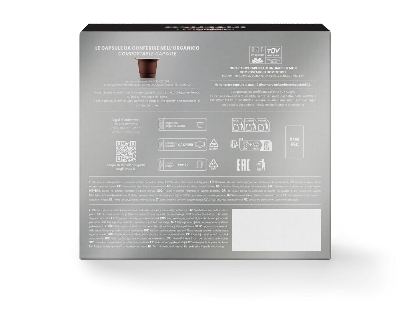 Caffè Vergnano 1882 - Èspresso Kompostierbare Kaffeekapseln , Compatibel met Nespresso, Intenso (Intenso) - Packung Enthält 100 Kapseln