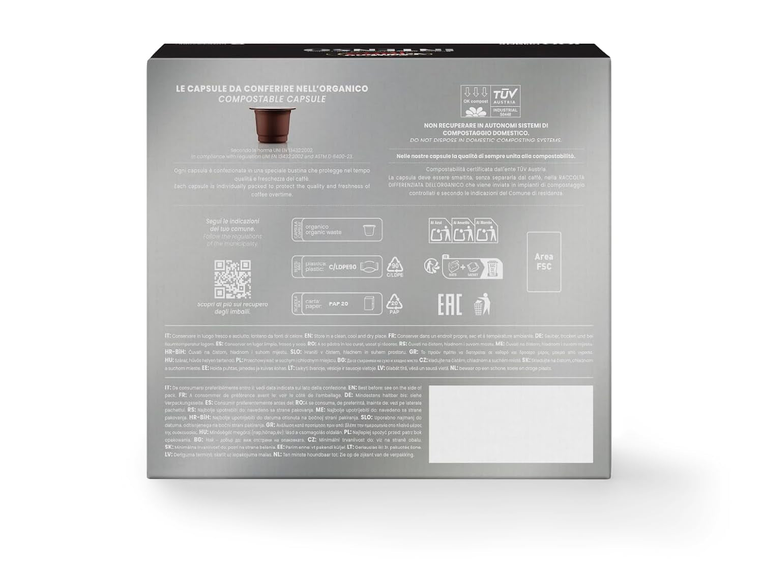 Caffè Vergnano 1882 - Èspresso Kompostierbare Kaffeekapseln , Compatibel met Nespresso, Intenso (Intenso) - Packung Enthält 100 Kapseln