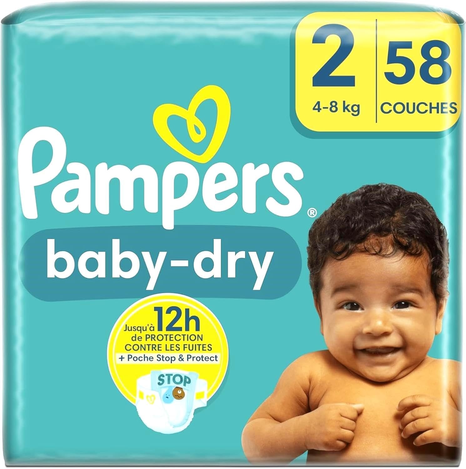 Pampers Baby-Dry luiers, maat 8, 43 luiers, vanaf 19 kg, Jumbo+ pak